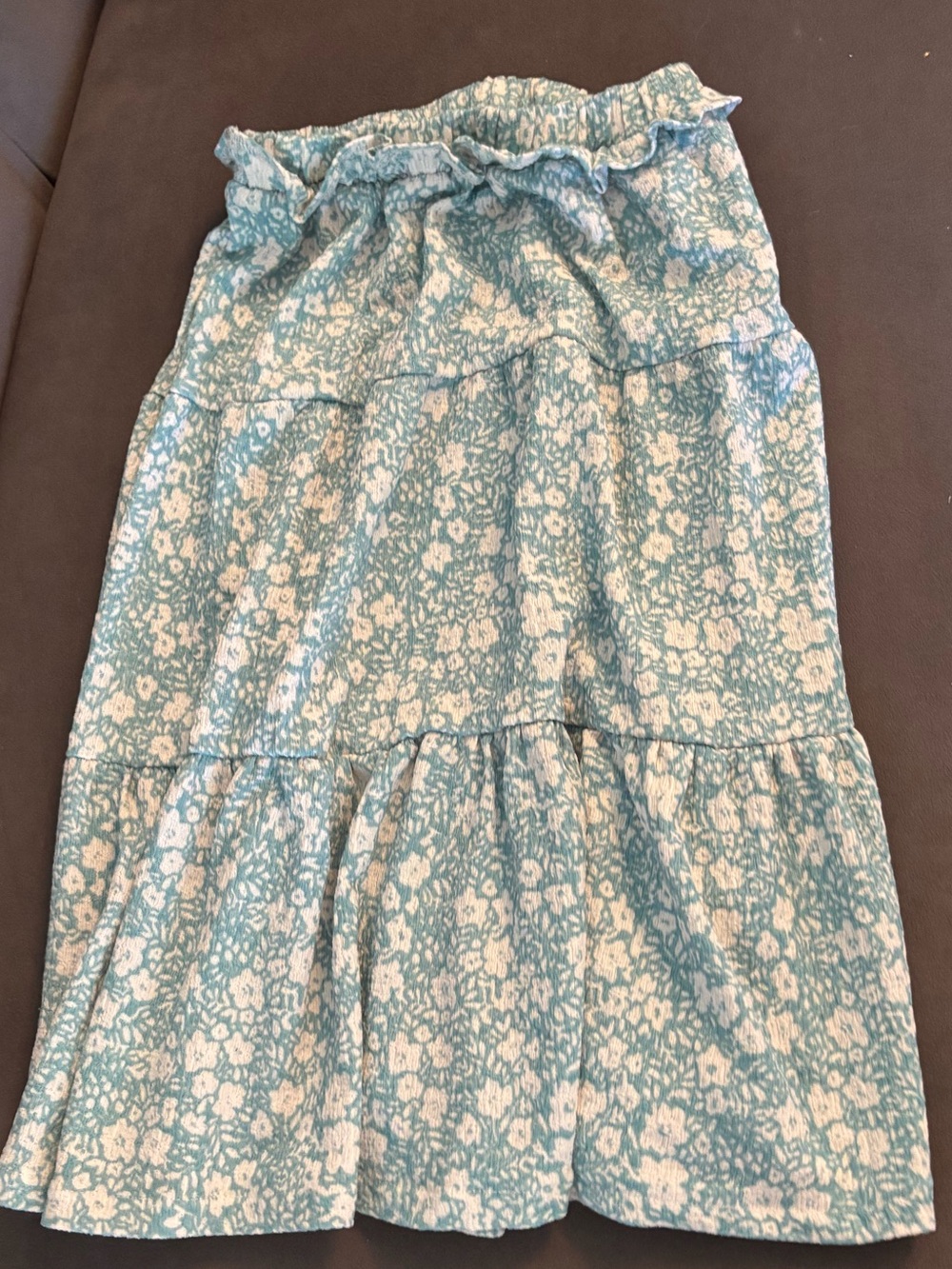 Jessica Simpson Blue and White Mint Floral Ruffle Girls Skirt